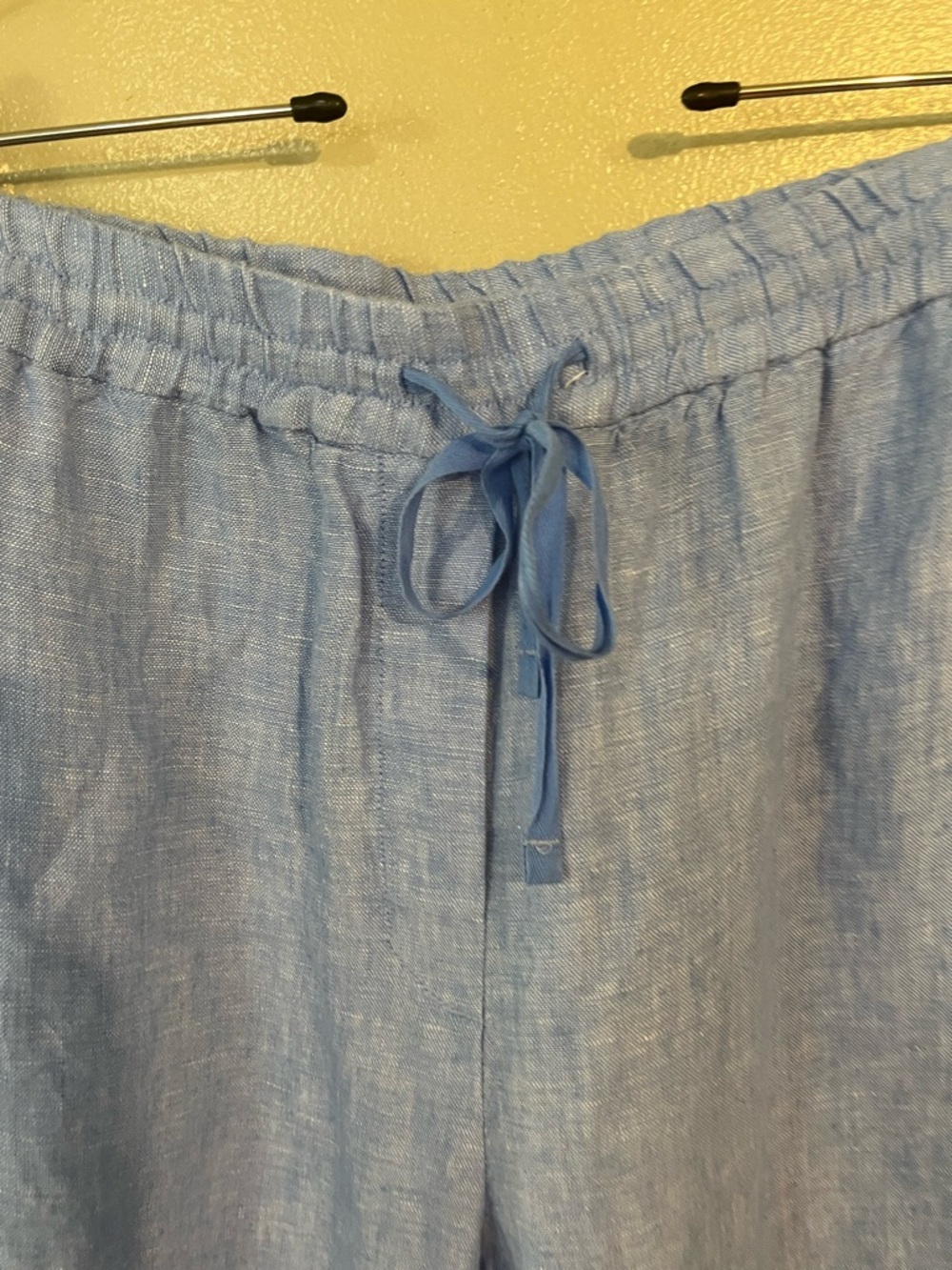 Talbots Sky Blue Wide-Leg Linen Drawstring Pants - Picture 6 of 14